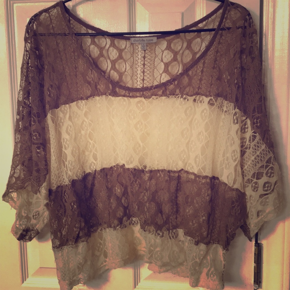 Lace Dolman Shirt - Charlotte Russe